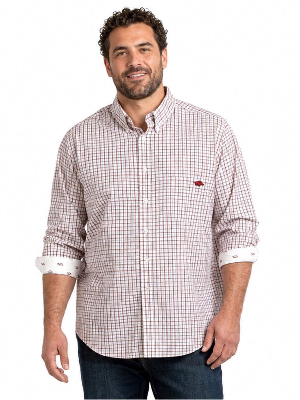 The Razorback Collection Arkansas Plaid Button Down Shirt Men’s XXL